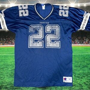 Vintage Champion Dallas Cowboys Emmitt Smith #22 Jersey Sz 48 Preowned
